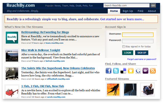 reachby reachby Stream Blogging with ReachBy.com
