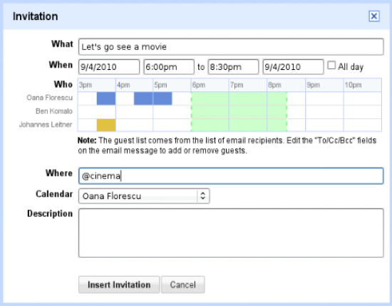 Gmail Now Gets Calendar Invitation