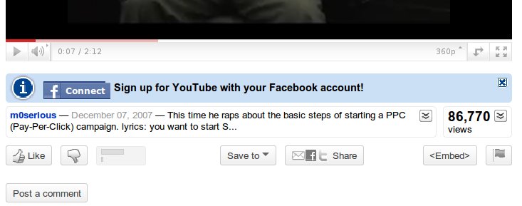 signup for facebook. Recently i noticed a feature on Youtube to sign-up from Facebook account for 