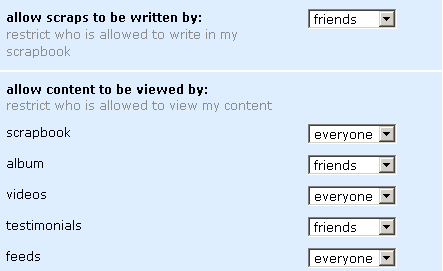  Orkut Scrapbook Privacy