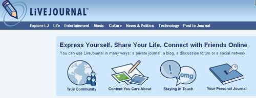 livejournal Top 10 great blogging services that host your blog for free
