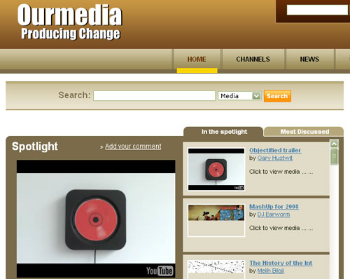 ourmedia 20 More Fastest Growing Free Video Sharing Websites [Part 2]