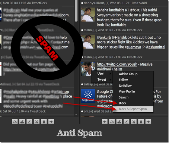 spam TweetDeck comes with multiple Twitter accounts ,Spam protection and Sync   Backup features